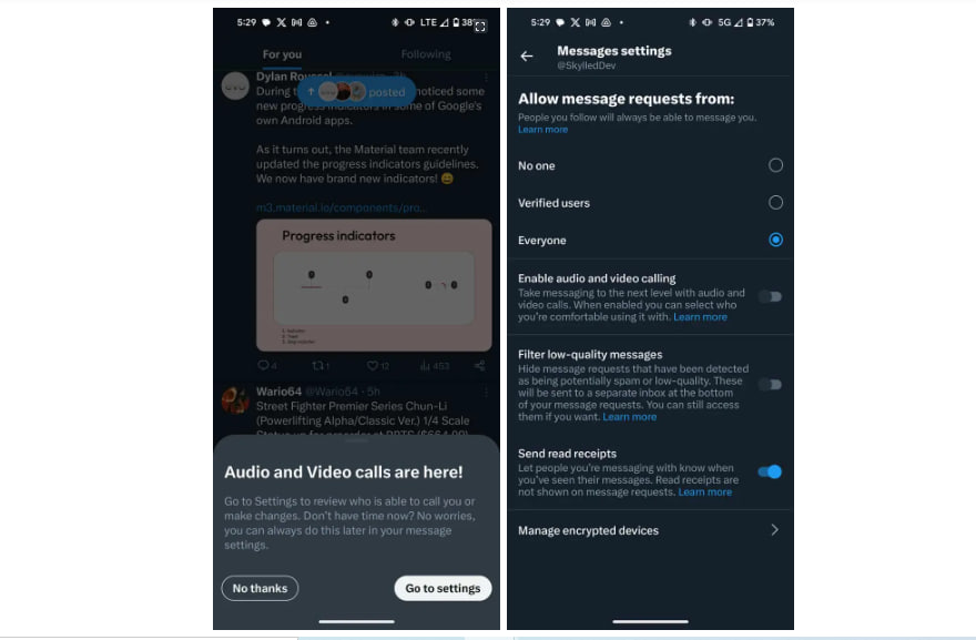 X Twitter Voice Video Calls feature