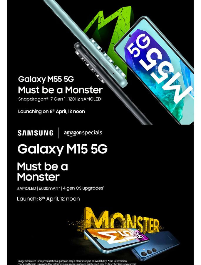 Samsung Galaxy M55 M15 April 8