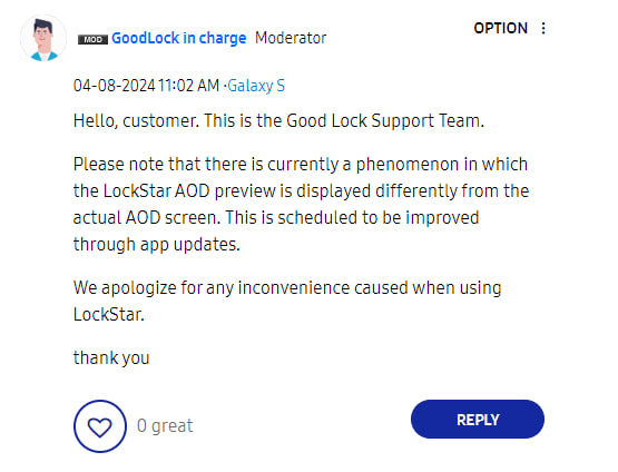 Samsung LockStar AOD preview  
