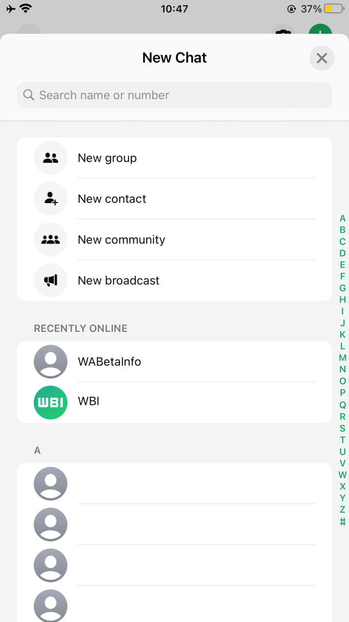 WhatsApp Recently online iOS 