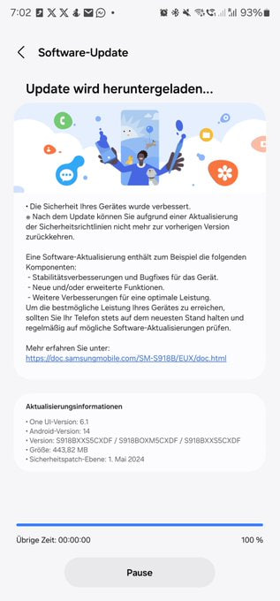 Galaxy S23 May 2024 update Europe 