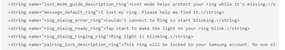 Samsung Galaxy Ring lost mode blink light