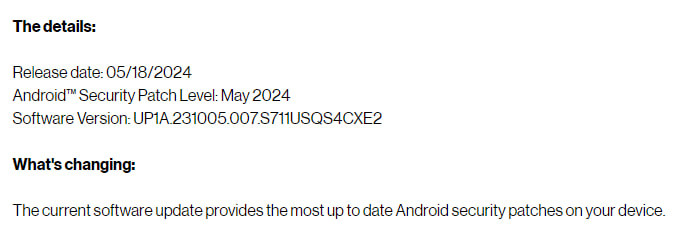 Samsung Galaxy S23 FE May 2024 update