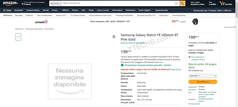 Samsung Galaxy Watch FE price Amazon