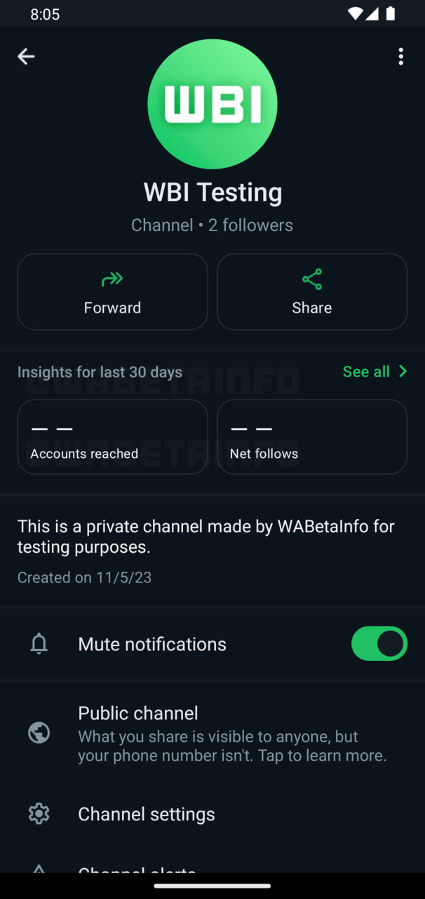 WhatsApp Channel analytics feature 